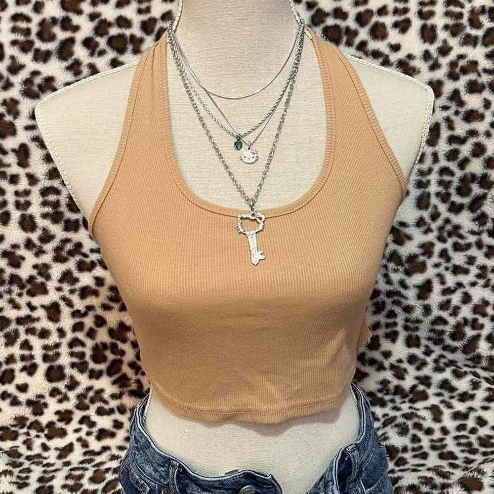 SHEIN cream/tan halter top- womens medium